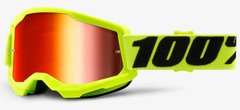 Маска 100% STRATA 2 Goggle Fluo Yellow - Mirror Red Lens, Mirror Lens