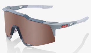 Очки Ride 100% SPEEDCRAFT - Soft Tact Stone Grey - HiPER Crimson Silver Mirror Lens, Mirror Lens