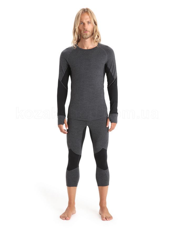 Термокофта Icebreaker 260 Zone LS Crewe MEN [JET HEATHER/BLACK] - S