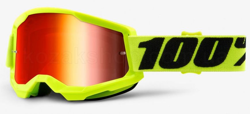 Маска 100% STRATA II Goggle Yellow - Mirror Red Lens, Mirror Lens