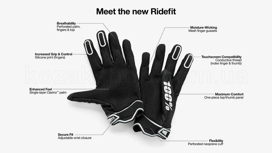 Мото перчатки 100% RIDEFIT Glove [Team Ikuzawa], M