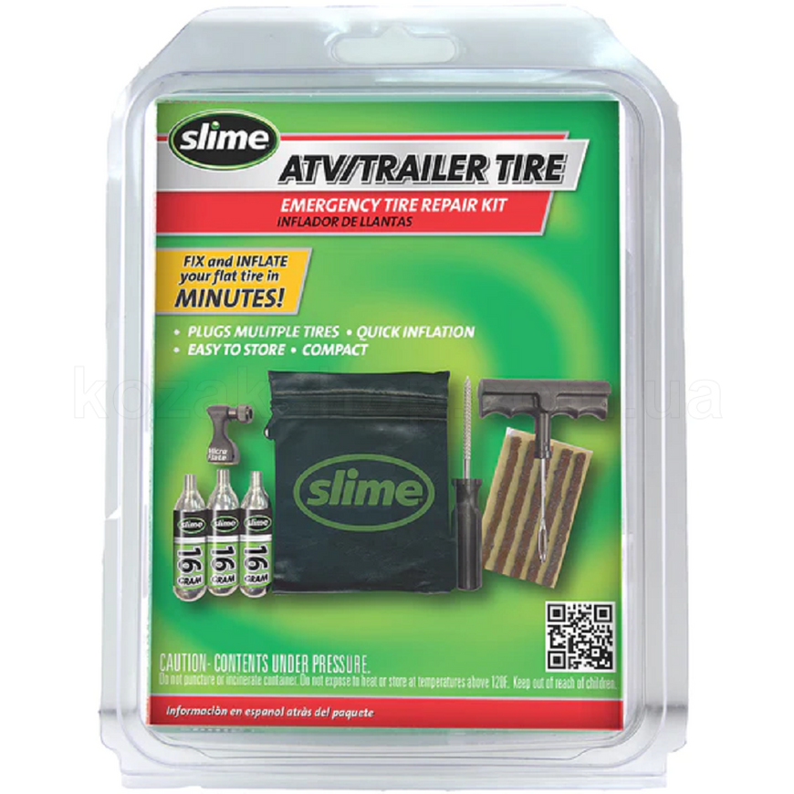 Ремкомплект для безкамерных покрышок Slime Tyre Repair Kit, Tools, plugs & CO2