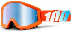Маска 100% STRATA Goggle Orange - Mirror Blue Lens