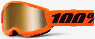 Детская маска Ride 100% STRATA 2 Youth Goggle Neon Orange - Mirror Gold Lens, Mirror Lens