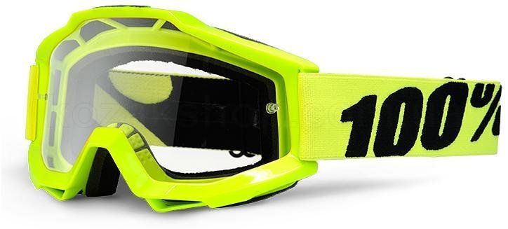 Маска 100% ACCURI Goggle Fluo Yellow - Clear Lens