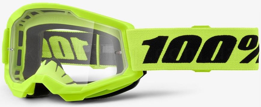 Детская маска Ride 100% STRATA 2 Youth Goggle Neon Yellow - Clear Lens, Clear Lens