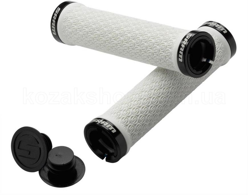 Грипсы SRAM DH Silicone Locking Grips White with Double Clamps & End Plugs