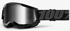 Детская маска 100% STRATA II Youth Goggle Black - Mirror Silver Lens, Mirror Lens
