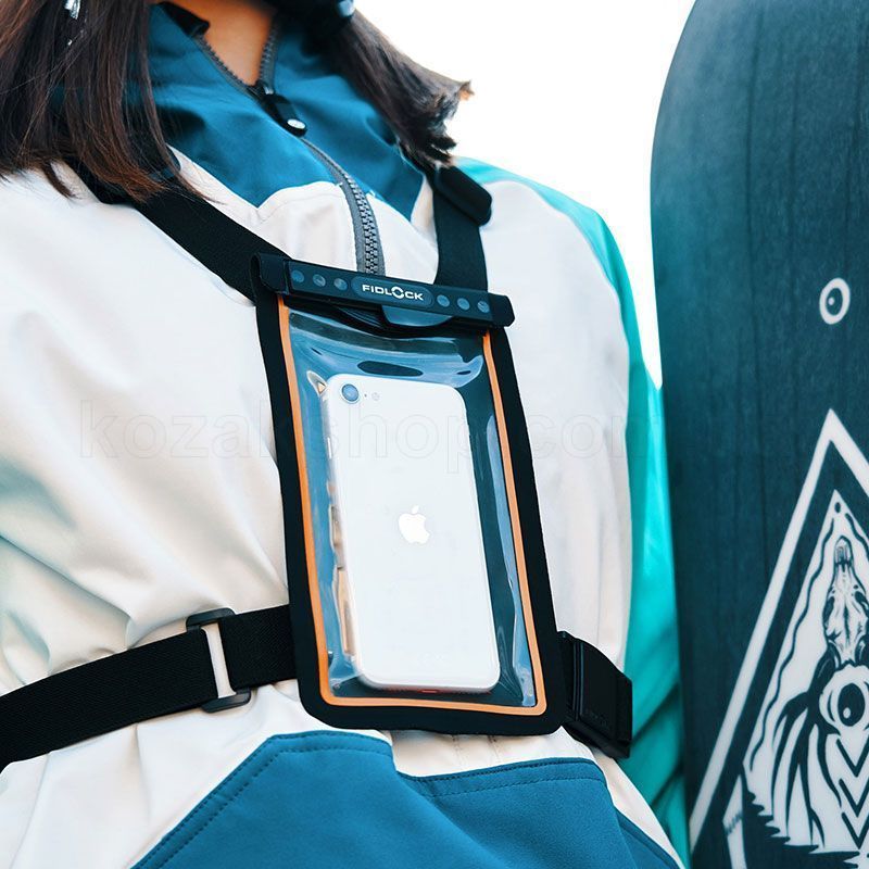 Гермочехол для смартфона FIDLOCK chest bag [black/transp black/orange]