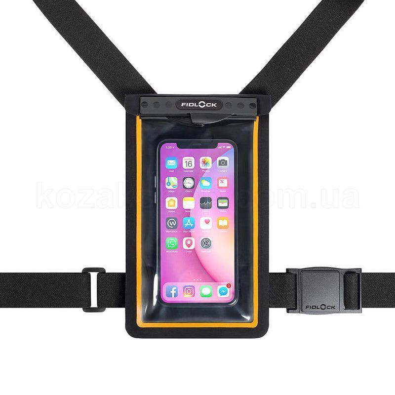 Гермочехол для смартфона FIDLOCK chest bag [black/transp black/orange]