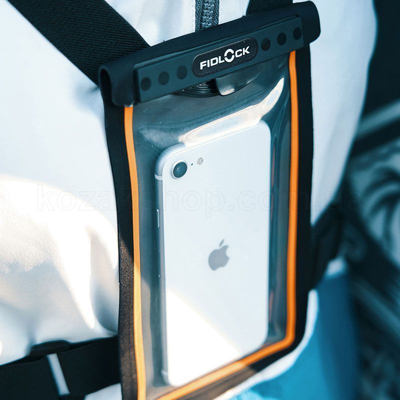 Гермочехол для смартфона FIDLOCK chest bag [black/transp black/orange]
