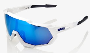 Окуляри Ride 100% SPEEDTRAP - Matte White - HiPER Blue Multilayer Mirror Lens, Mirror Lens