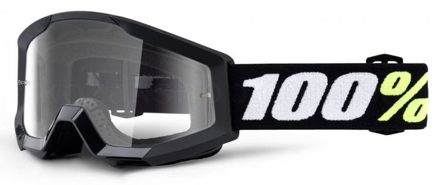 Детская маска 100% STRATA MINI Goggle Black - Clear Lens, Clear Lens