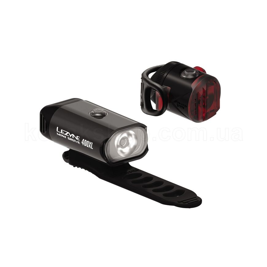 Комплект вело фонарей Lezyne MINI DRIVE 400 / FEMTO USB DRIVE PAIR - Черный / Черный