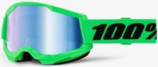 Маска 100% STRATA 2 Goggle [Neon Green], Mirror Blue Lens