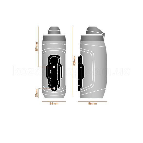 Фляга FIDLOCK TWIST bottle 590 antibacterial FIDGUARD + bike base [smoke]