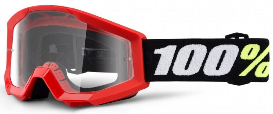 Дитяча маска 100% STRATA MINI Goggle Red - Clear Lens, Clear Lens