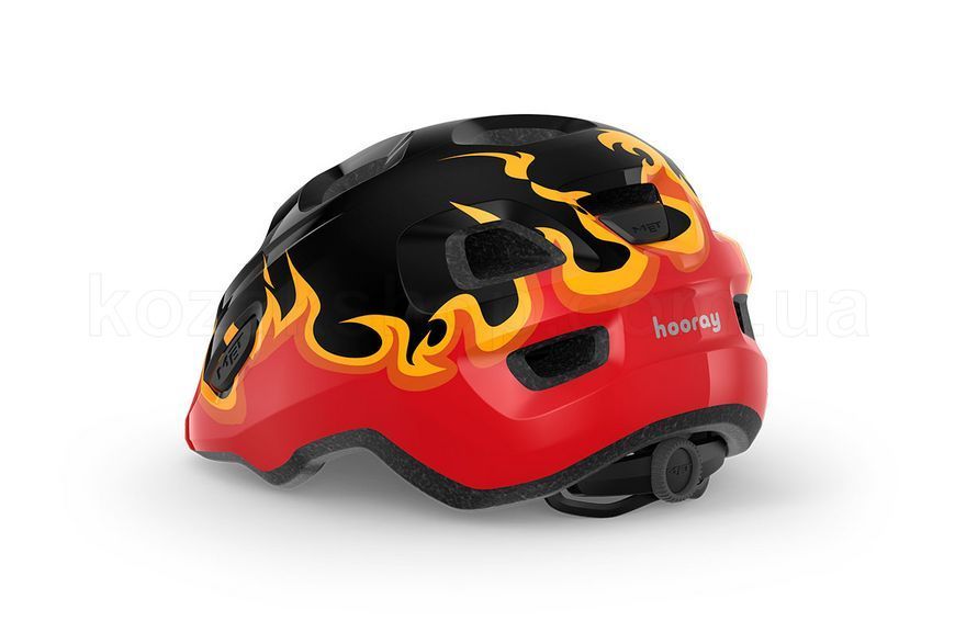 Шолом дитячий MET Hooray CE Black Flames | Glossy S (52-56 см)
