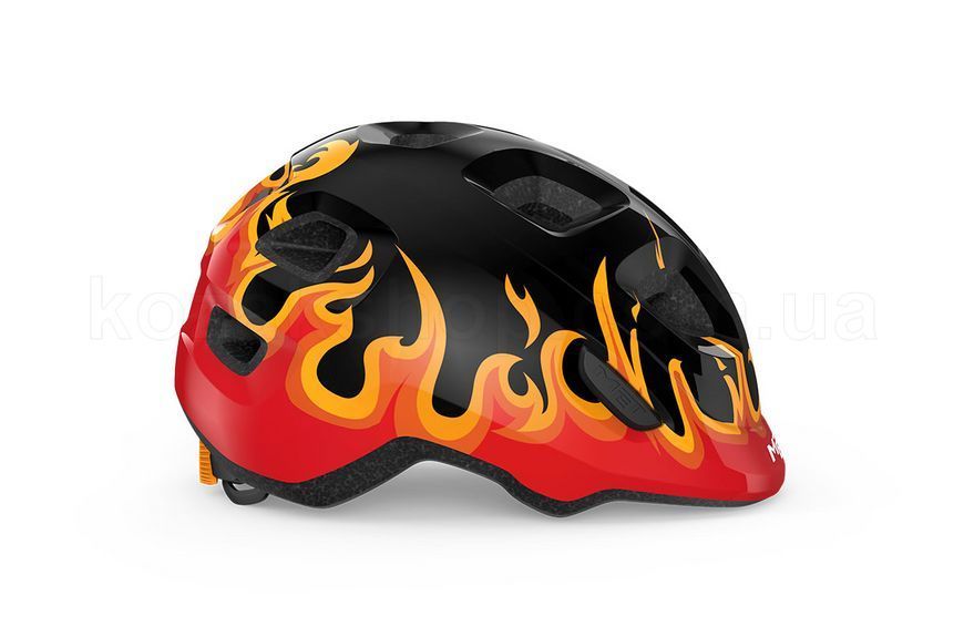 Шолом дитячий MET Hooray CE Black Flames | Glossy S (52-56 см)