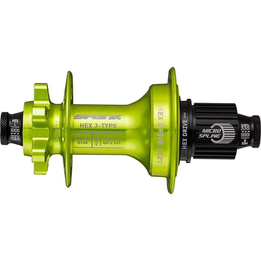 Втулка задняя SPANK HEX J-Type Boost R148 Microspline 32H, Green