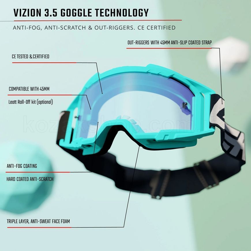 Маска LEATT Vizion 3.5 Goggle [Royal], Clear Lens