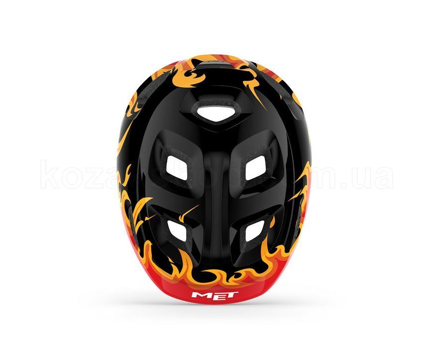 Шолом дитячий MET Hooray CE Black Flames | Glossy XS (46-52 см)