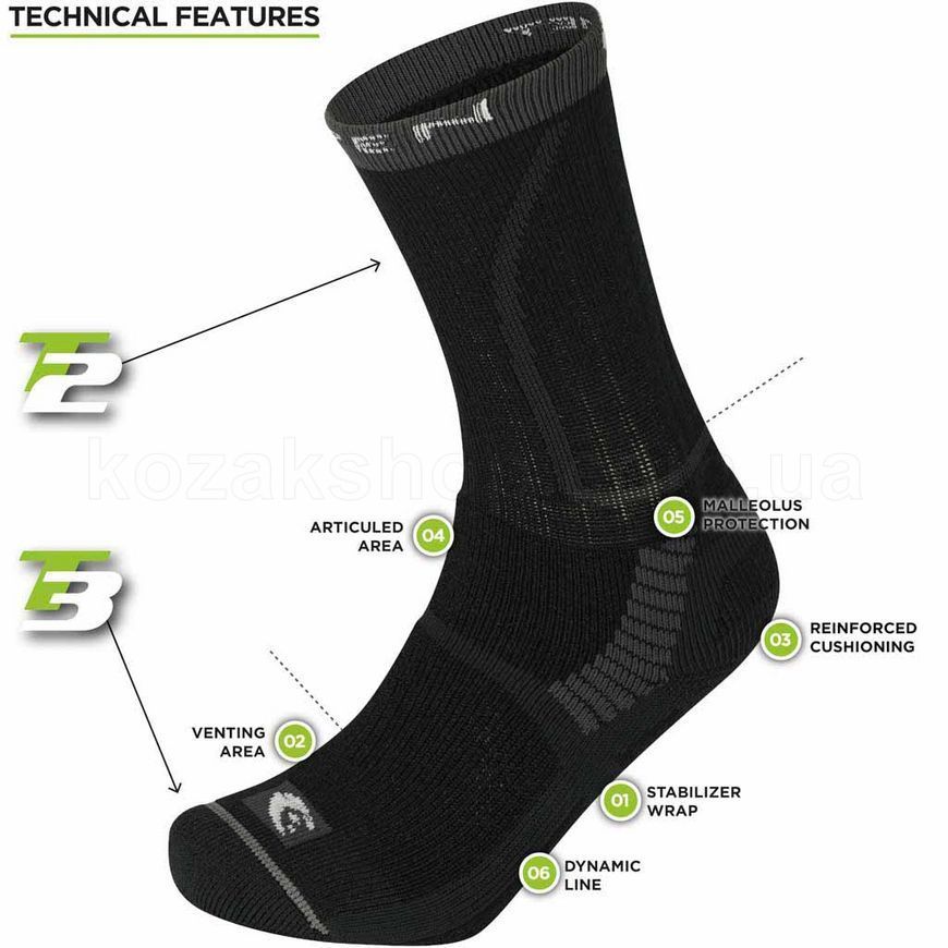Шкарпетки LORPEN T3MME T3 MEN MIDWEIGHT HIKER ECO ULTRABLACK M