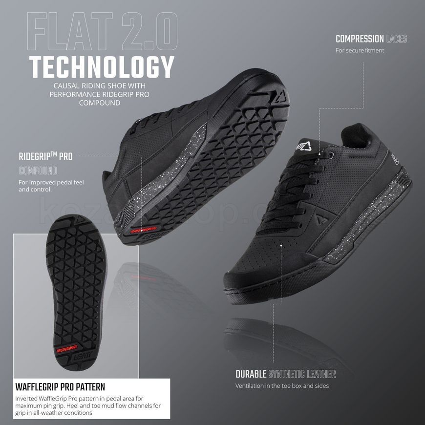 Вело взуття LEATT 2.0 Flat Shoe [Stealth], 10