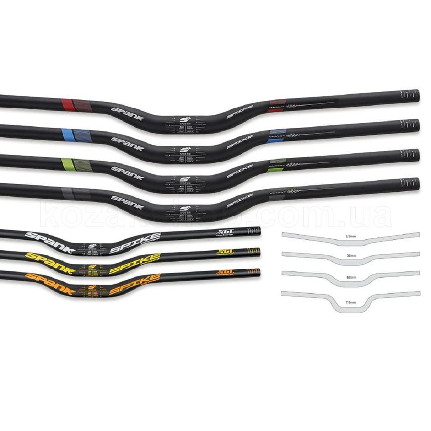 Руль SPANK SPIKE 800 Vibrocore, 31.8, 30R, Black White