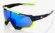 Велосипедные очки Ride 100% SPEEDTRAP - Soft Tact Black Neon Yellow - Blue Mirror Lens, Mirror Lens
