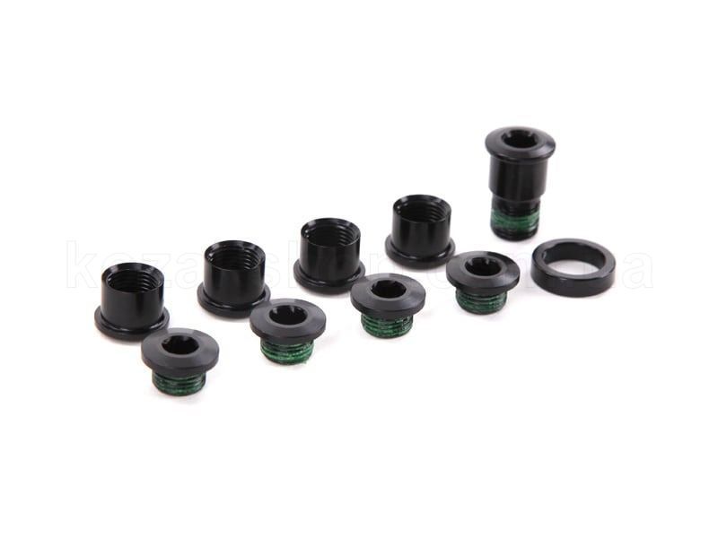 Бонки SRAM RED chainring bolt kit 5x2 M8.5x7 / M8.5x5 aluminum black, hidden bolt including spacer qty 5