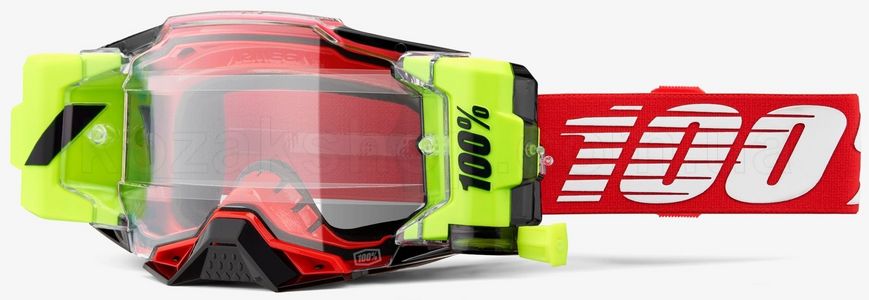 Маска Ride 100% ARMEGA FORECAST Goggle Red - Clear Lens, Roll-Off