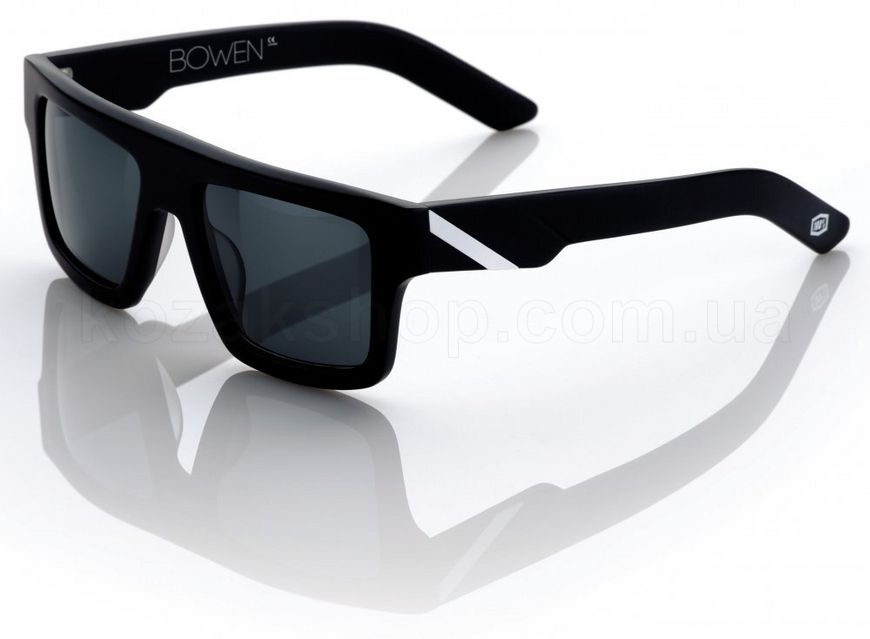 Спортивные очки 100% “BOWEN” Sunglasses Matte Black/White - Grey Tint, Mirror Lens