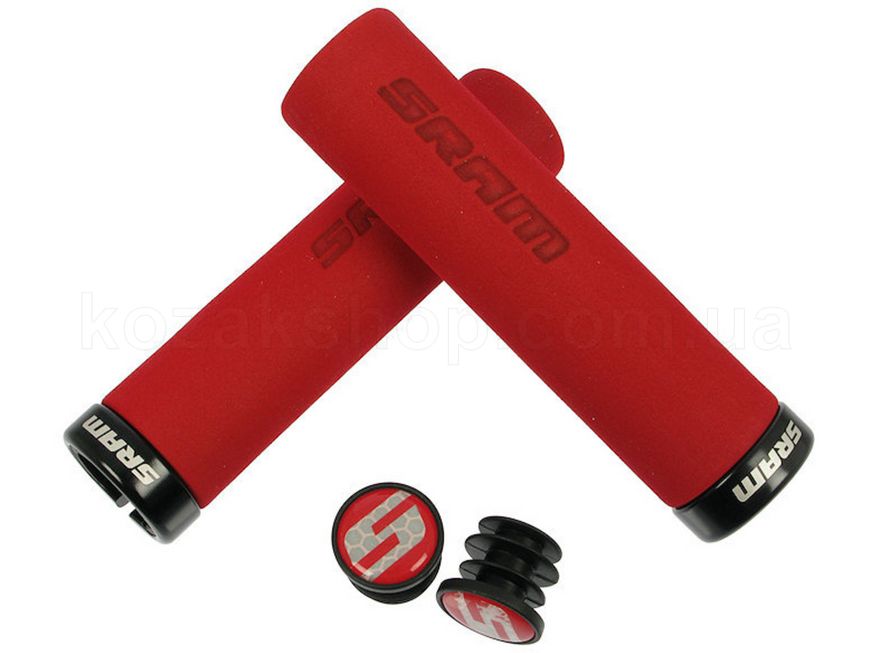 Грипсы SRAM Locking Grips Foam 129mm Red with Single Black Clamp and End Plugs