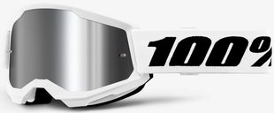 Детская маска Ride 100% STRATA 2 Youth Goggle White - Mirror Silver Lens, Mirror Lens