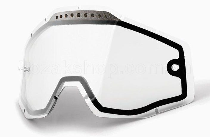 Лінза до маски 100% RACECRAFT/ACCURI/STRATA Vented Dual Pane Lens Anti-Fog - Clear, Clear Lens