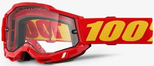 Маска Ride 100% ACCURI 2 ENDURO Goggle Red - Clear Lens, Dual Clear Lens