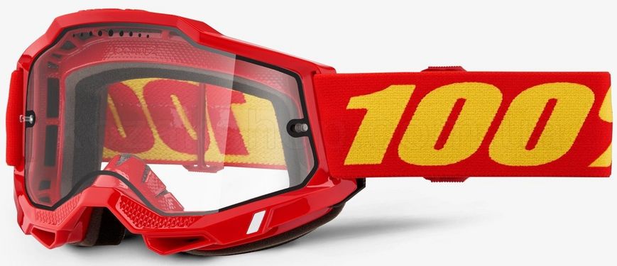 Маска Ride 100% ACCURI 2 ENDURO Goggle Red - Clear Lens, Dual Clear Lens