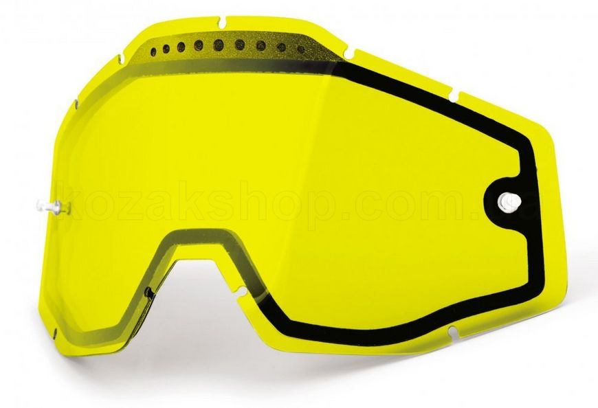 Линза к маске 100% RACECRAFT/ACCURI/STRATA Vented Dual Pane Lens Anti-Fog - Yellow, Dual Lens
