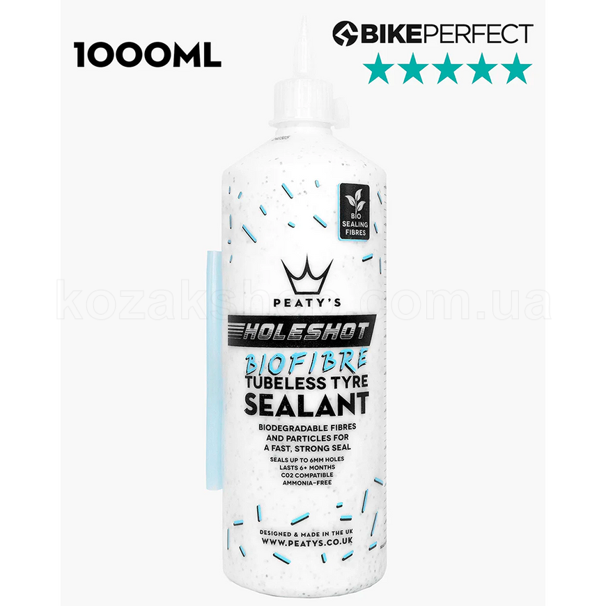 Герметик безкамерний Peaty's Holeshot BioFibre Tyre Tubeless Sealant, 1L