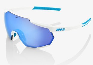 Велосипедные очки Ride 100% RACETRAP - SE Movistar Team White - HiPER Blue Multilayer Mirror Lens, Mirror Lens