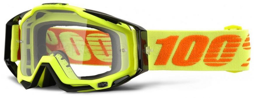Маска 100% RACECRAFT Goggle Attack Yellow - Clear Lens