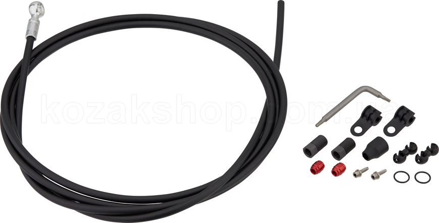 Гидролиния SRAM Disc Brake Hydraulic Hose Kit Silver Banjo -2000mmBlk (inc. banjo, fittings) - XX,Juicy5/7/,Guide R/RS/RSC/Ult (B1),Guide T(A1),G2 RSC/ULT, MAVEN ULT/SLV (A1) (00.5318.038.000)