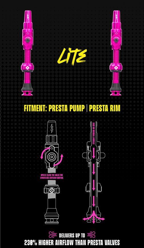 Ніпелі Muc-Off Big Bore Lite Tubeless Valves - Small (30mm) [Iridescent]