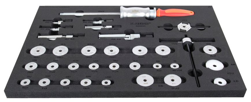 Набор для выпрессовки и запрессовки подшипников Unior Tools Bearing service tool tray 564x364x30 RED