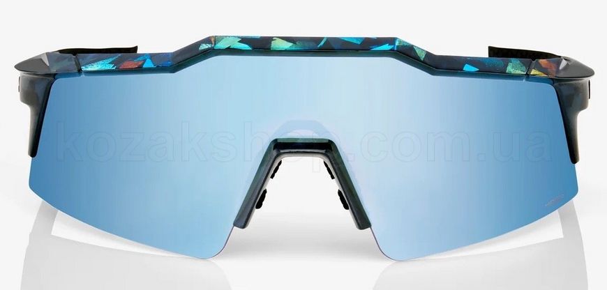 Очки Ride 100% SPEEDCRAFT SL - Black Holographic - HiPER Blue Multilayer Mirror Lens, Mirror Lens