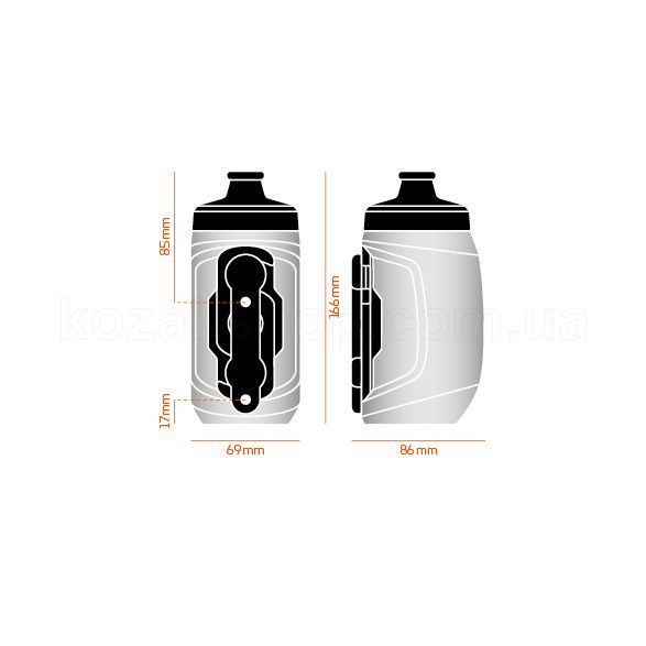 Фляга FIDLOCK TWIST bottle 450 kids + bike base [clear]