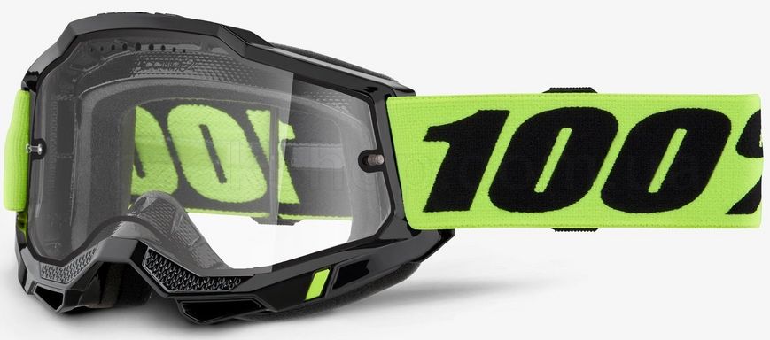 Маска Ride 100% ACCURI 2 ENDURO MTB Goggle Neon Yellow - Clear Lens, Dual Clear Lens