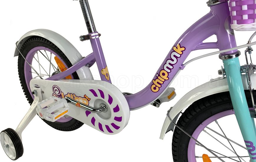 Дитячий велосипед RoyalBaby Chipmunk MM Girls 14", OFFICIAL UA, фіолетовий