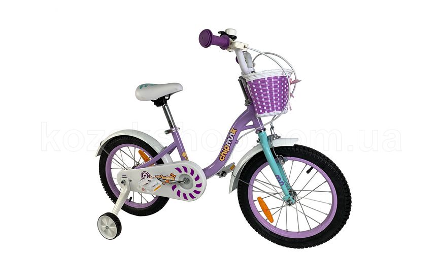 Дитячий велосипед RoyalBaby Chipmunk MM Girls 14", OFFICIAL UA, фіолетовий